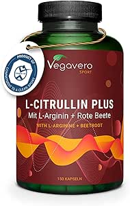 L-Citrulina   L-Arginina   Remolacha Vegavero® | más de 2900 mg de L Citrulina Malato | Fermentación Vegetal | Sin Aditivos | Pre Workout | Testado en Laboratorio | Vegano | Calidad Alemán