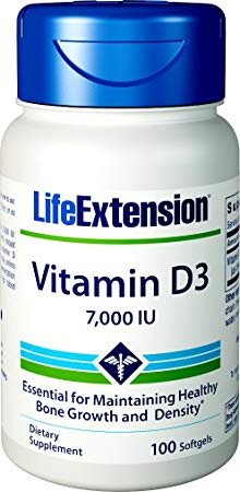 Life Extension Vitamin D3 7000 IU Softgels, 100 Count