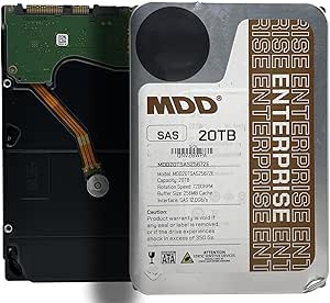 MDD MAXDIGITALDATA 20TB 7200RPM 256MB Cache SAS 12.0Gb/s 3.5inch Internal Enterprise Hard Drive (MDD20TSAS25672E) - 5 Years Warranty (Renewed)