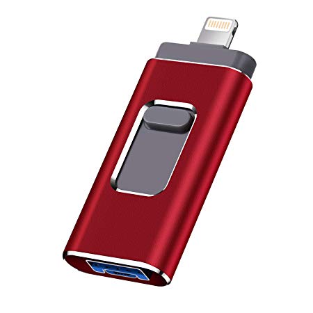 USB Flash Drive for iPhone 128gb Memory Stick LTY Photo Stick USB 3.0 Jump Drive Thumb Drives Externa Lightning Memory Stick for iPhone iPad Android and Computers (red-128GB)
