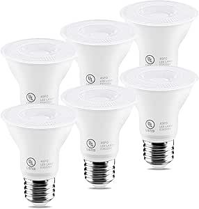 7W Par20 LED Bulb (50W Equivalent), UL Listed, 4000k Nature White Dimmable Flood Bulbs Lights, 500 Lumens, E26 Base, Recessed Lighting for Indoor Outdoor, 6 Pack