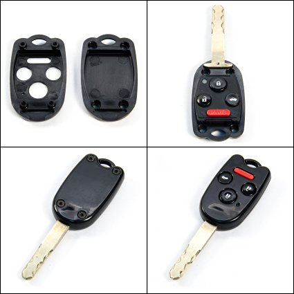 STAUBER Honda Key Shell for Accord, Ridgeline, Civic, and CR-V / NO LOCKSMITH REQUIRED! Save money using your old key and chip! - Black