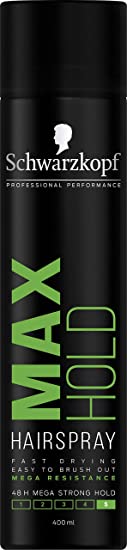 Schwarzkopf Styling Max Hold Hairspray, Weightless, UV and Humidity Protection, 400ml