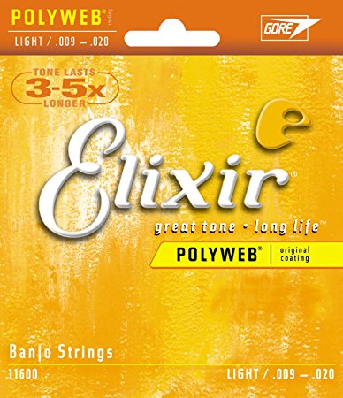 Elixir Strings Banjo Strings w POLYWEB Coating, Light (.009-.009)