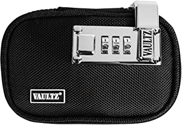 VaporVaultz Locking Mini Plush Pouch, 1 x 5.5 x 3.5 Inches, Black (VZ00659)