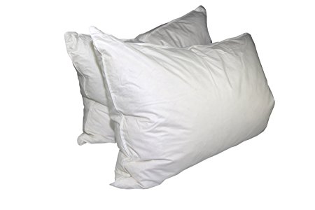 75% White Goose Feather / 25% White Goose Down King Pillow Set (2 Pillows)