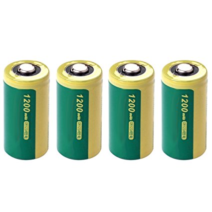 IORMAN Generic CR123A 16340 Rechargeable Lithium Battery 3V 1200mAh Leak Resistant Long Lasting- 4 Pack