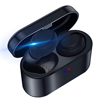 Wireless Headphones, Koiiko Bluetooth V5.0 True Wireless Earbuds Stereo Earphones,Automatically On/Off,Binaural Calls,IPX5 Sweatproof,3D Stereo Sound,HIFI Earbuds with Portable Charging Box