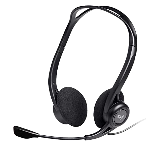 Logitech H370 USB Stereo Wired Over Ear Headphones with mic,in-Line Controls, Adjustable Headband, PC/Mac/Laptop - Black