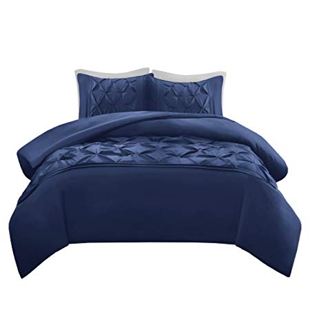 Comfort Spaces King Duvet Cover - Cavoy - Navy Fashion Bedding Set 3 Pieces Includ [ 1 Cover for Duvet, 2 Shams ] Duvet Sets with Corner Ties - Ultra Soft Microfiber