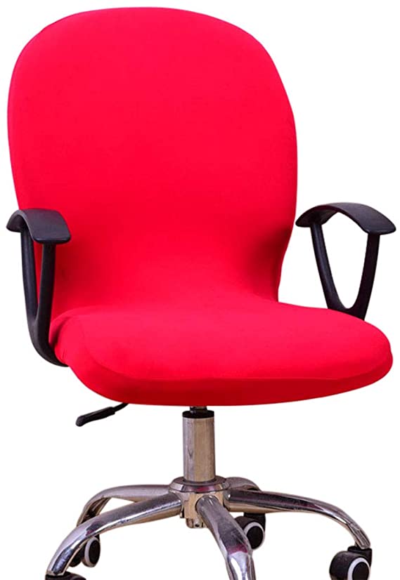 Freahap Office Chair Cover (NOT Chair) Stretchable Slip on Office Computer Chair Cover Protector Red