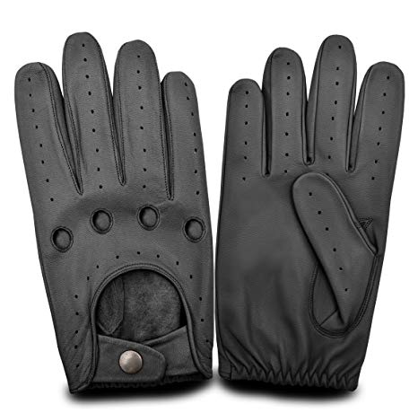 Mens Genuine Leather Fashion Dress Driving Gloves Classic Soft Slim Fit Style