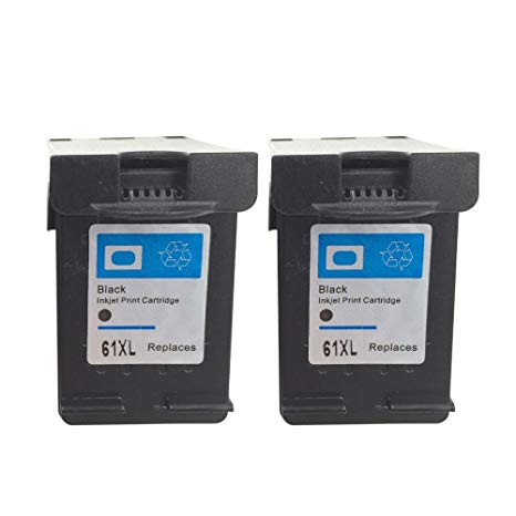 Ink Toner Remanufactured Ink Cartridge Replacement for HP 61XL ( Black , 2-Pack )