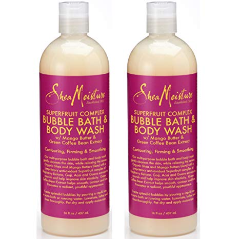 Shea Moisture SuperFruit Complex Bubble Bath & Body Wash, 16 Fl Oz, Pack of 2