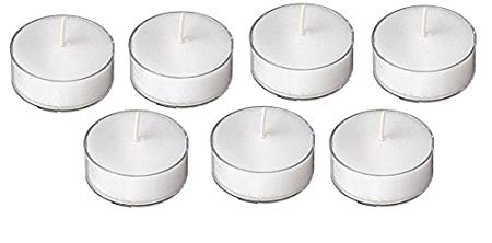 5 Hour Plastic Cup White Unscented Tea Light Candles in Clear Cup Tealights (Set of 500, Clear Cup)