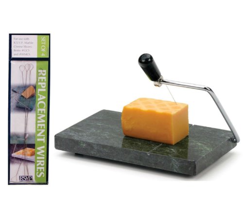 RSVP Green Marble Cheese Slicer and a Set of 4 Replacement Wires