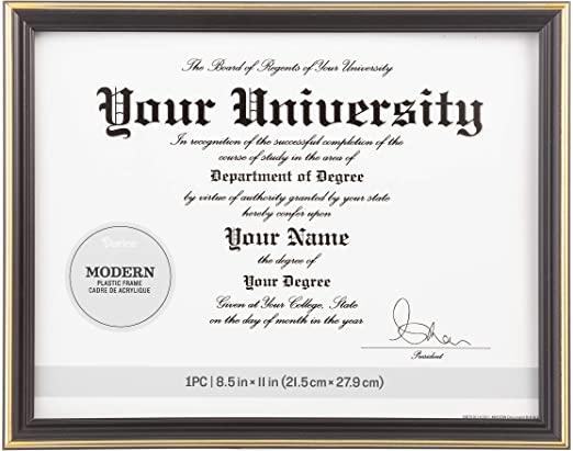 Darice Black with Gold Document Frame Accents, 8.5 x 11 Inches