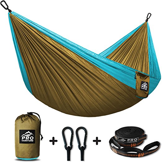 Proventure Camping Hammock & FREE Tree Straps - Lightweight and Compact - For Backpacking, the Beach, Back Yard, Travel, or Any Adventure!