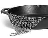 Hudson Essentials 7 by 7 Cast Iron Cleaner Chainmail Scrubber X-Large Stainless Steel