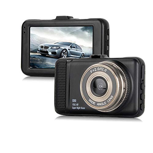 Car Dash Cam 3" LCD Screen 1080P Full HD DVR Dashboard Camera, 170°Wide Angle Driving Recorder with WDR, G-Sensor, Motion Detection and Loop Recording(Black&Grey)