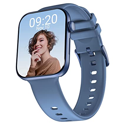 CrossBeats Newly launched Spectra max Super Retina AMOLED Always on Display Smartwatch, 1.81 Inch Smart Watch, AI ENC BT Calling, Crown Controls, 250  Watch Faces, 150  Sports Modes-Blue