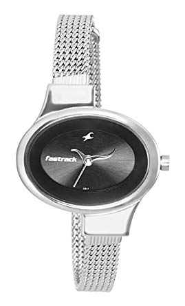 Fastrack Women's Fashion-Casual Analog Watch-Quartz Mineral Dial - Leather/Silver Metal Strap