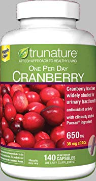trunature One Per Day Cranberry 650 mg, 140 Vegetarian Capsules