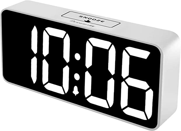 DreamSky 8.9 Inches Large Digital Alarm Clock with USB Charging Port, Fully Adjustable Dimmer, Battery Backup, 12/24Hr, Snooze, Adjustable Alarm Volume, Bedroom Desk Alarm Clocks