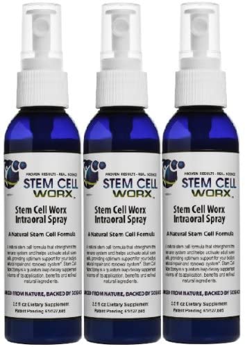 Stem Cell Supplement - 3 PK Deal - Stem Cell Worx Intraoral for 95% Absorption. Scientifically Proven to Activate Your Stem Cells. All Day Energy, Boost Immune System, Reduce Joint Pain.