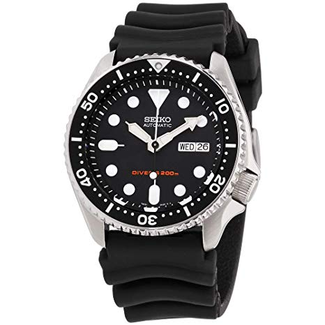 Seiko Divers Black Dial Rubber Strap Men's Watch SKX007P9