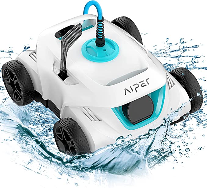 AIPER Automatic Pool Cleaner, Second Generation Robotic Pool Vacuum with Dynamic Dual-Drive Motors, Bottom Brush, 33ft Swivel Floating Cable, Ideal for Above Ground Pool Floor Cleaning