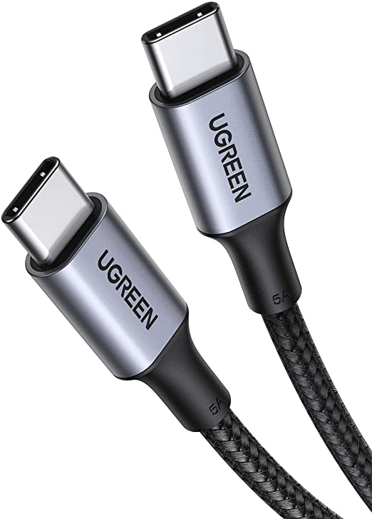 UGREEN USB C auf USB C Kabel 100W Power Delivery Ladekabel USB C USB C Schnellladekabel 5A/20V kompatibel mit MacBook Pro 2020 MacBook Air 2020 iPad Pro 2020, XPS 15 Galaxy S21 Surface Pro 7 usw. (2m)