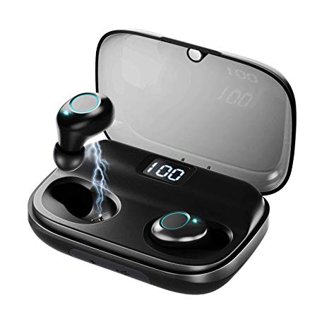 GUSGU Wireless Earbuds Bluetooth 5.0 Noise Cancellation Earphones in Ear True Wireless headphones with 4000mAh Charging Case IPX6 Waterproof Earbuds for iOS, Android(Instant Paring, LED Power Display)