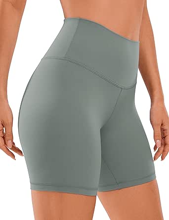 CRZ YOGA Womens ButterLuxe Biker Shorts 6 Inches - High Waisted Workout Running Volleyball Spandex Yoga Shorts