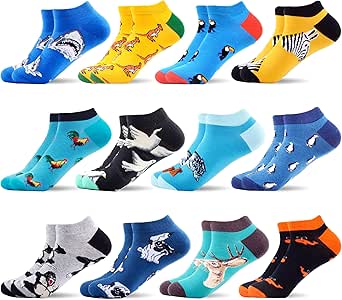 WeciBor Men's Colorful Fancy Novelty Funny Casual Combed Cotton Ankle Socks