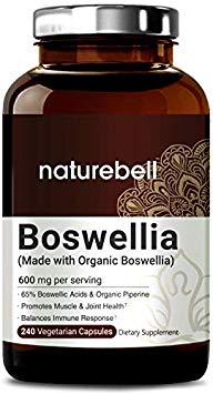 Maximum Strength Boswellia Serrata Extract 65% Boswellic Acids, 600mg Per Serving, 240 Capsules, Supports Muscle and Joint Health, No GMOs, Made in USA