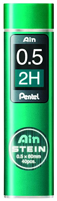 Pentel C275-2H Ain Stein Mechanical Pencil Lead, 2H, 0.5mm, 40-Leads