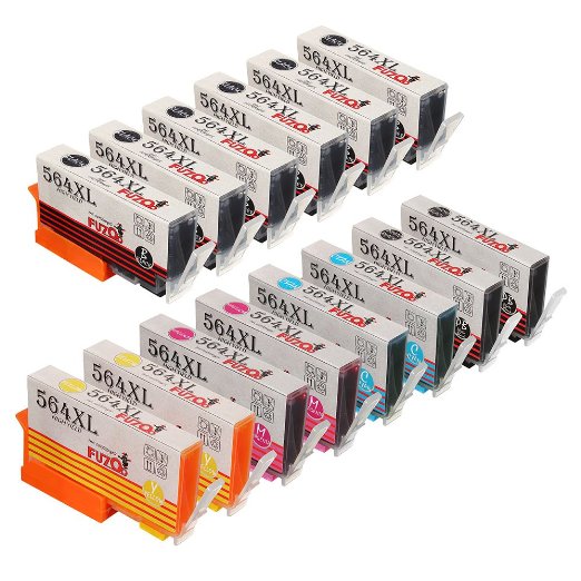FUZOO 5 Color Replacement for HP 564XL Ink Cartridge High Yield 14-Pack (6BK,2C/M/Y/Photo Black) Compatible with HP Photosmart 7520 6520 5520 7510 6510 C310a 7515 C6380