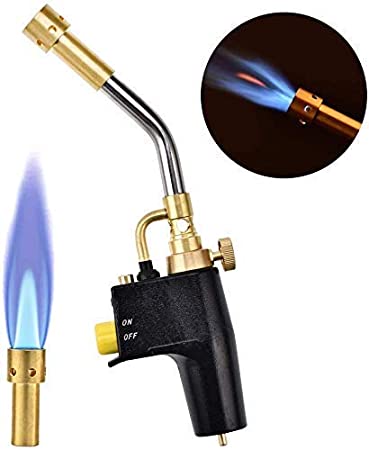 S SMAUTOP MAPP Propane Torch,Brazing Soldering Searing Torch High Intensity Trigger Start Torch with 3 Nozzles/Tips, Gas cylinders not Included