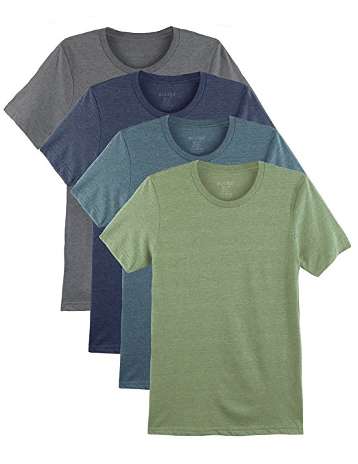 4 Pack Bolter Men's Everyday Cotton Blend Short Sleeve T-shirt