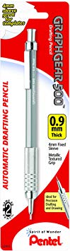 Pentel Graph Gear 500 Automatic Drafting Pencil, 0.9mm, Gray Barrel, 1 Pack (PG529BP)