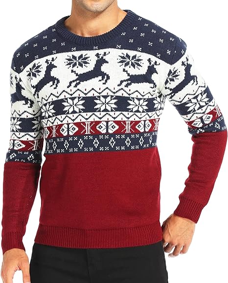 *daisysboutique* Men's Holiday Reindeer Snowman Santa Snowflakes Sweater