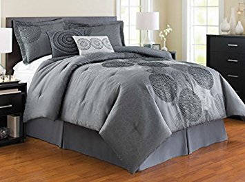 Keeco high quality luxury circles down alternative comforter set, queen, 4 Piece
