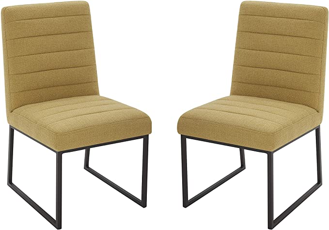 Amazon Brand – Rivet Decatur Modern Upholstered Dining Chair, Set of 2, 21"W, Lemongrass