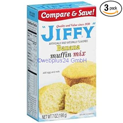 Jiffy Banana Muffin Mix 7 Ounce (Pack of 3)