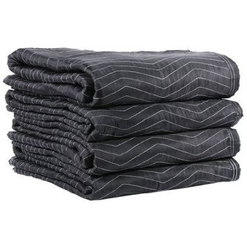 Cheap Cheap Moving Boxes - Deluxe Moving Blankets 4-pack - Size 72 X 80 - Color Black and Grey