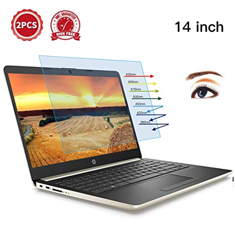 (2PCS Pack) HP 14 inch Laptop Screen Protector Anti Blue Light Glare for 2019 HP 14" Laptop/HP Pavilion X360 14/HP Chromebook 14/HP Stream 14/HP ProBook 14, Eye Protection Computer Monitor Protector