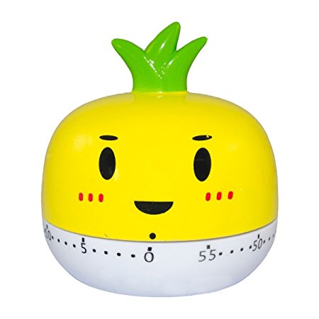 BINGONE Assorted Colors Mini 55 Mins Kitchen Timer Fruit & Vegetable Timer Countdown Yellow Pineapple