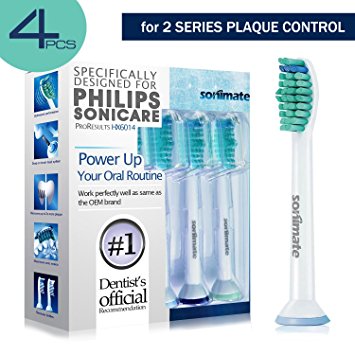 2 Series Plaque Control Brush Head - Generic Philips Sonicare Replacement Tootbrush Heads for 2 Series Plaque Control Brush Head - 4 Pack ( Fit: HX6211 HX6218 )