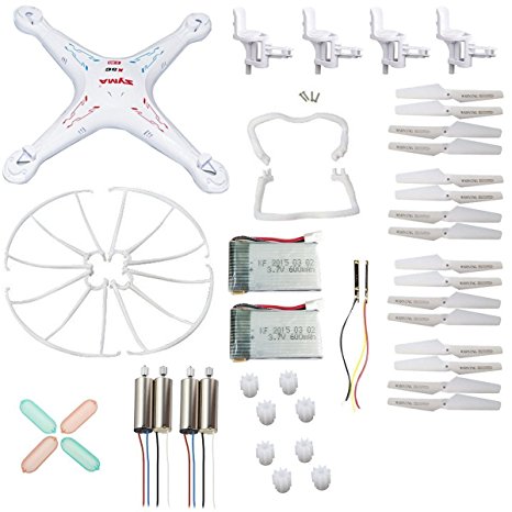 AVAWO Original Syma X5 X5C X5C-1 Quadcopter Spare Parts Crash Pack Kit Replacement, White(As shown)